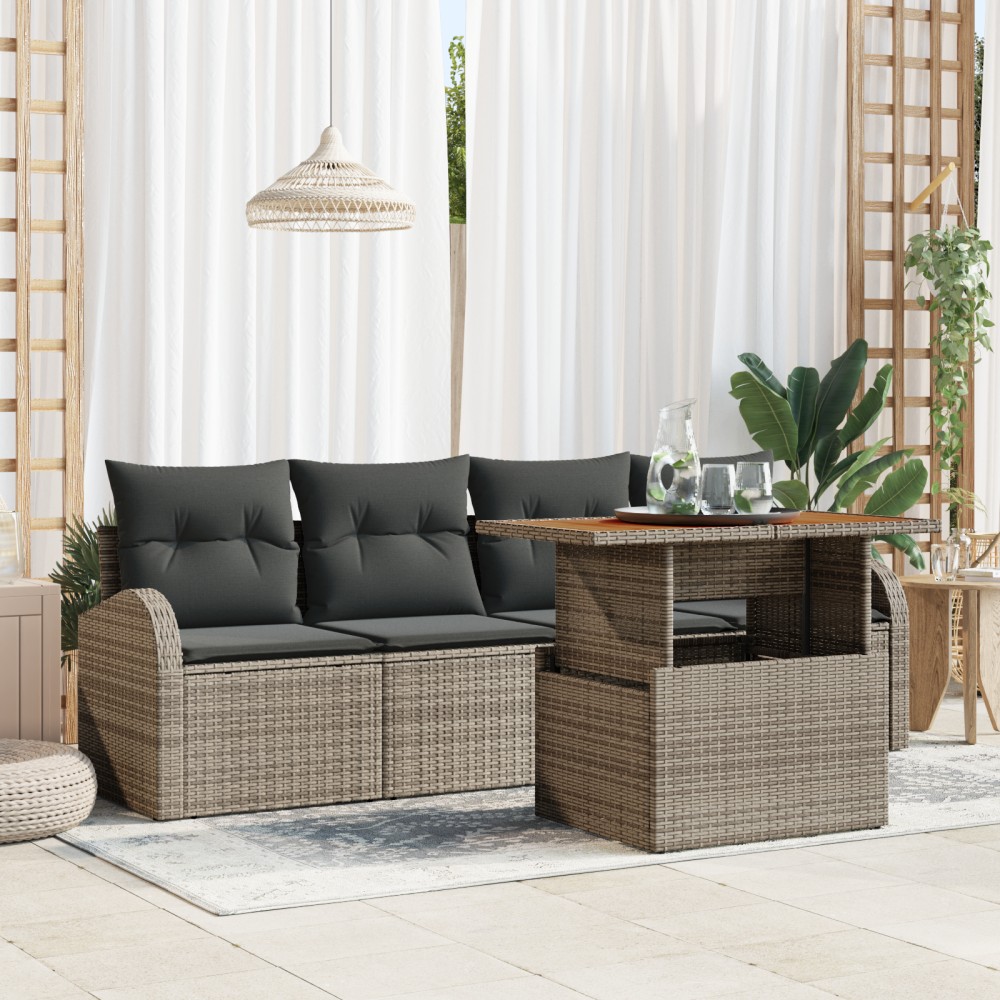 vidaXL Set de canapele pentru grădină 5 pcs Gri 100 x 55 x 73 cm