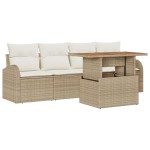 vidaXL Set de canapele pentru grădină cu pernă 5 pcs bej și crem vidaXL Set de canapele pentru grădină cu pernă 5 pcs bej și crem