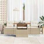 vidaXL Set de canapele pentru grădină cu pernă 5 pcs bej și crem vidaXL Set de canapele pentru grădină cu pernă 5 pcs bej și crem