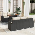 vidaXL Set de canapele pentru grădină cu pernă 6 pcs negru și crem vidaXL Set de canapele pentru grădină cu pernă 6 pcs negru și crem