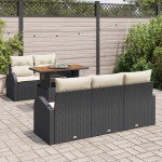 vidaXL Set de canapele pentru grădină cu pernă 6 pcs negru și crem vidaXL Set de canapele pentru grădină cu pernă 6 pcs negru și crem