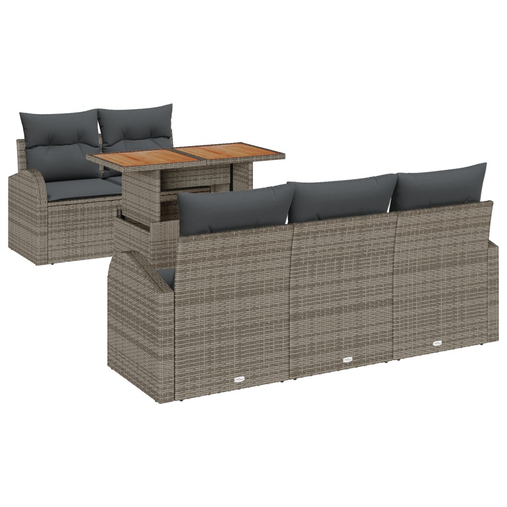 vidaXL Set de canapele pentru grădină 6 pcs Gri 100 x 55 x 73 cm