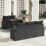 vidaXL Set de canapele pentru grădină 6 pcs Negru 100 x 55 x 73 cm