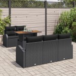 vidaXL Set de canapele pentru grădină 6 pcs Negru 100 x 55 x 73 cm