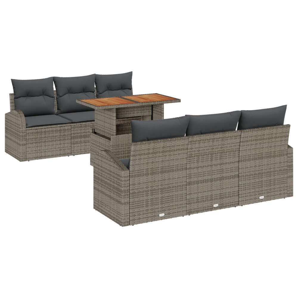 vidaXL Set de canapele pentru grădină 7 pcs Gri 100 x 55 x 73 cm
