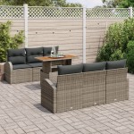 vidaXL Set de canapele pentru grădină 7 pcs Gri 100 x 55 x 73 cm