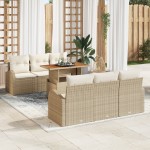 vidaXL Set de canapele pentru grădină cu pernă 7 pcs bej și crem vidaXL Set de canapele pentru grădină cu pernă 7 pcs bej și crem
