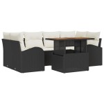 vidaXL Set de canapele pentru grădină cu pernă 7 pcs negru și crem vidaXL Set de canapele pentru grădină cu pernă 7 pcs negru și crem