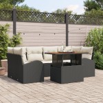 vidaXL Set de canapele pentru grădină cu pernă 7 pcs negru și crem vidaXL Set de canapele pentru grădină cu pernă 7 pcs negru și crem