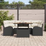 vidaXL Set de canapele pentru grădină cu pernă 7 pcs negru și crem vidaXL Set de canapele pentru grădină cu pernă 7 pcs negru și crem