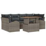 vidaXL Set de canapele pentru grădină 7 pcs Gri 100 x 55 x 73 cm