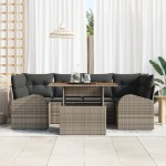 vidaXL Set de canapele pentru grădină 7 pcs Gri 100 x 55 x 73 cm