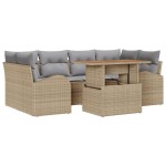 vidaXL Set de canapele pentru grădină Manual 7 pcs bej și gri deschis