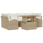 vidaXL Set de canapele pentru grădină cu pernă 7 pcs bej și crem vidaXL Set de canapele pentru grădină cu pernă 7 pcs bej și crem