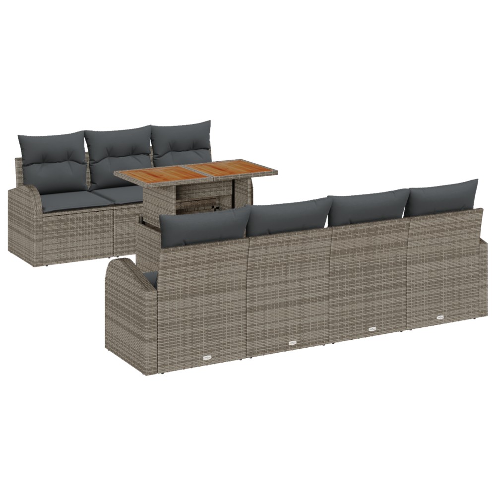 vidaXL Set de canapele pentru grădină 8 pcs Gri 100 x 55 x 73 cm