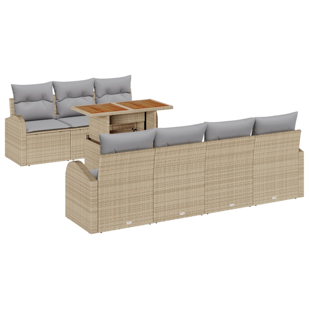 vidaXL Set de canapele pentru grădină Manual 8 pcs bej și gri deschis
