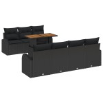 vidaXL Set de canapele pentru grădină 8 pcs Negru 100 x 55 x 73 cm