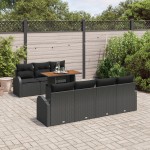 vidaXL Set de canapele pentru grădină 8 pcs Negru 100 x 55 x 73 cm