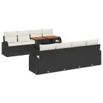vidaXL Set de canapele pentru grădină cu pernă 7 pcs negru și crem vidaXL Set de canapele pentru grădină cu pernă 7 pcs negru și crem
