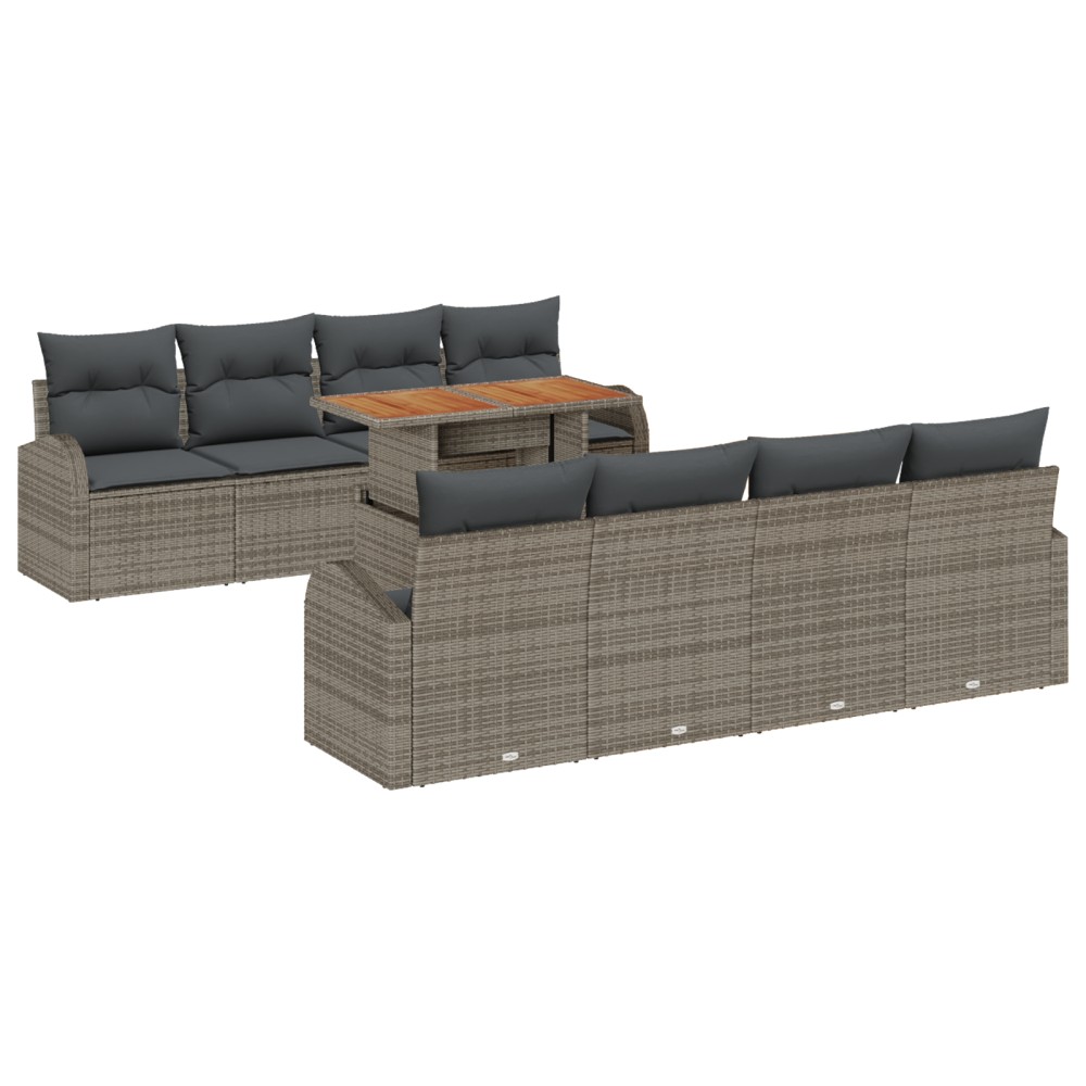 vidaXL Set de canapele pentru grădină 7 pcs Gri 100 x 55 x 73 cm
