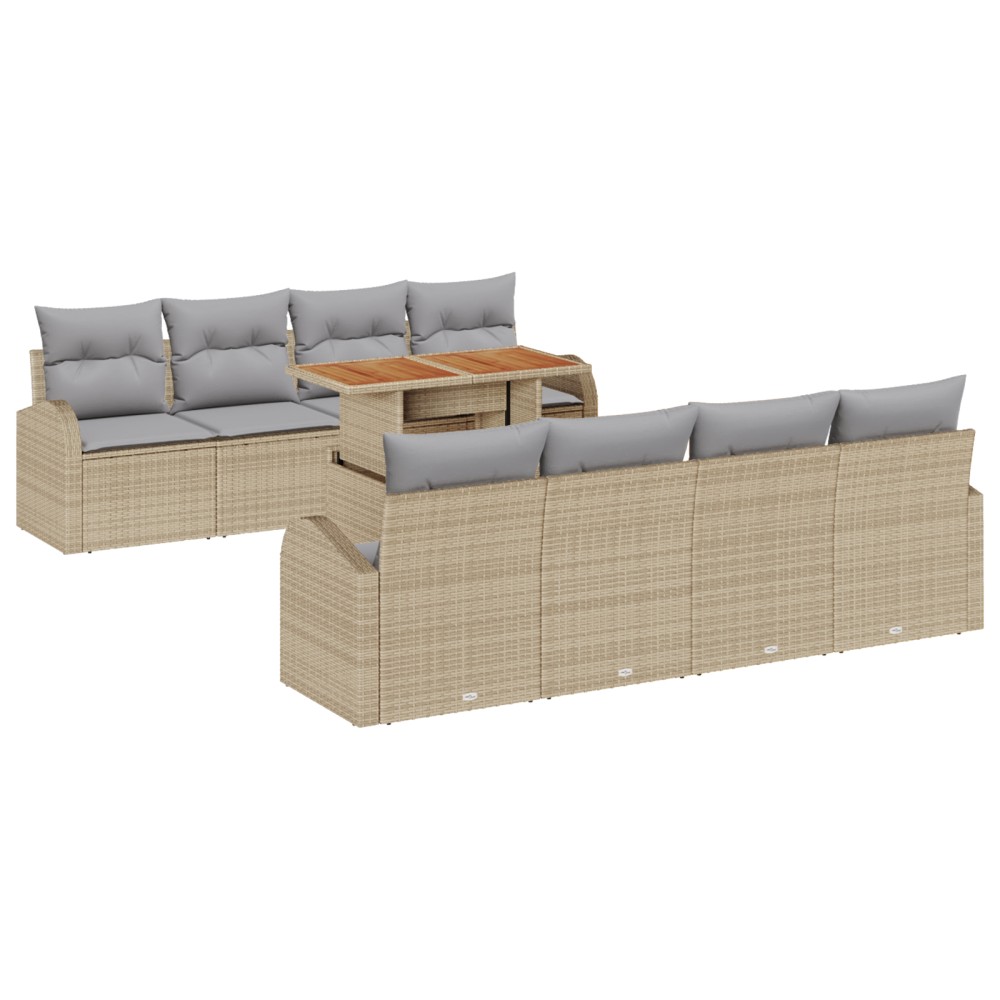 vidaXL Set de canapele pentru grădină 7 pcs bej și gri deschis
