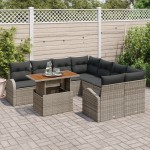 vidaXL Set de canapele pentru grădină 9 pcs Gri 100 x 55 x 73 cm vidaXL Set de canapele pentru grădină 9 pcs Gri 100 x 55 x 73 cm