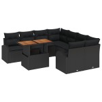 vidaXL Set de canapele pentru grădină 9 pcs Negru 100 x 55 x 73 cm vidaXL Set de canapele pentru grădină 9 pcs Negru 100 x 55 x 73 cm