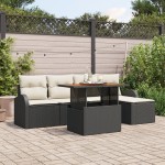 vidaXL Set de canapele pentru grădină cu pernă 6 pcs negru și crem vidaXL Set de canapele pentru grădină cu pernă 6 pcs negru și crem