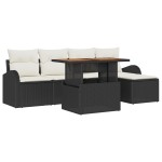 vidaXL Set de canapele pentru grădină cu pernă 6 pcs negru și crem vidaXL Set de canapele pentru grădină cu pernă 6 pcs negru și crem