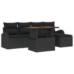 vidaXL Set de canapele pentru grădină cu pernă 6 pcs Negru vidaXL Set de canapele pentru grădină cu pernă 6 pcs Negru