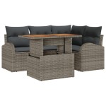 vidaXL Set de canapele pentru grădină 5 pcs Gri 100 x 55 x 73 cm