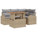 vidaXL Set de canapele pentru grădină Manual 5 pcs bej și gri deschis