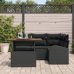 vidaXL Set de canapele pentru grădină 5 pcs Negru 100 x 55 x 73 cm