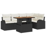 vidaXL Set de canapele pentru grădină cu pernă 6 pcs negru și crem vidaXL Set de canapele pentru grădină cu pernă 6 pcs negru și crem