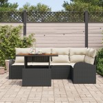 vidaXL Set de canapele pentru grădină cu pernă 6 pcs negru și crem vidaXL Set de canapele pentru grădină cu pernă 6 pcs negru și crem