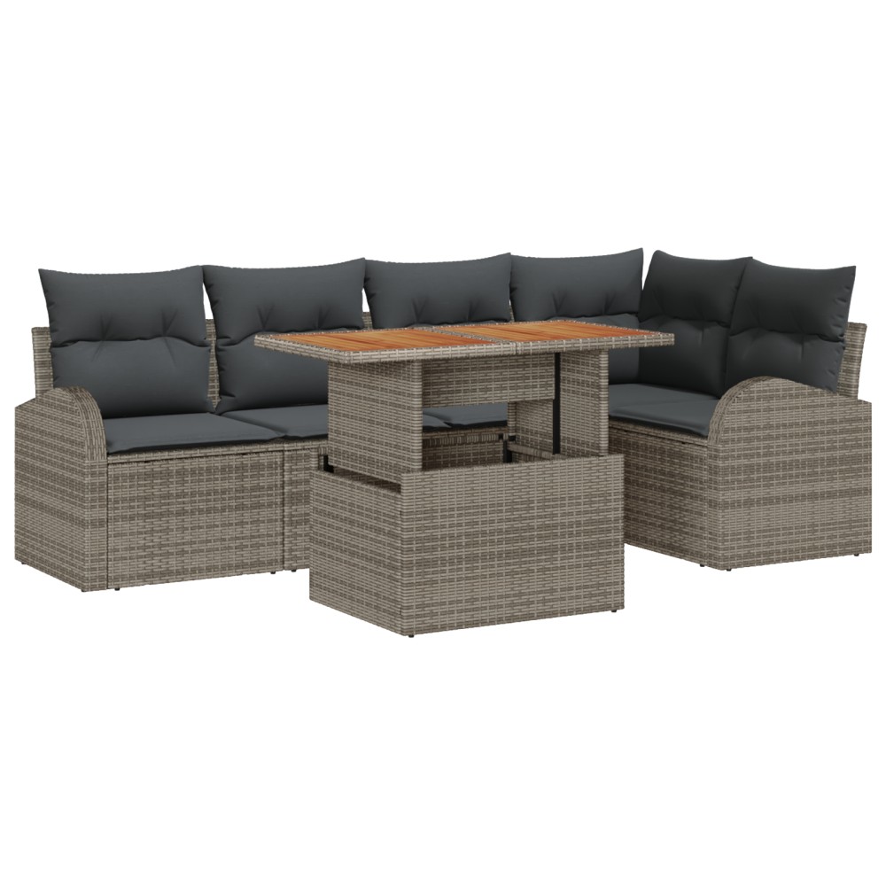 vidaXL Set de canapele pentru grădină 6 pcs Gri 100 x 55 x 73 cm