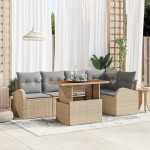 vidaXL Set de canapele pentru grădină Manual 6 pcs bej și gri deschis