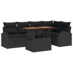 vidaXL Set de canapele pentru grădină 6 pcs Negru 100 x 55 x 73 cm