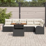 vidaXL Set de canapele pentru grădină cu pernă 7 pcs negru și crem vidaXL Set de canapele pentru grădină cu pernă 7 pcs negru și crem