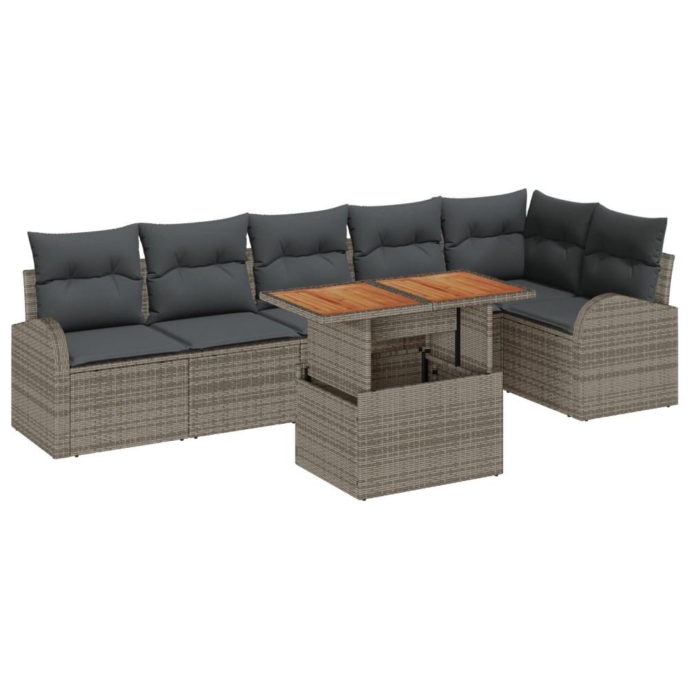 vidaXL Set de canapele pentru grădină 7 pcs Gri 100 x 55 x 73 cm