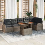 vidaXL Set de canapele pentru grădină 7 pcs Gri 100 x 55 x 73 cm