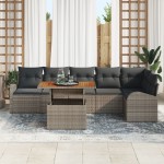 vidaXL Set de canapele pentru grădină 7 pcs Gri 100 x 55 x 73 cm