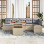 vidaXL Set de canapele pentru grădină 7 pcs bej și gri deschis