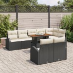 vidaXL Set de canapele pentru grădină cu pernă 9 pcs negru și crem vidaXL Set de canapele pentru grădină cu pernă 9 pcs negru și crem