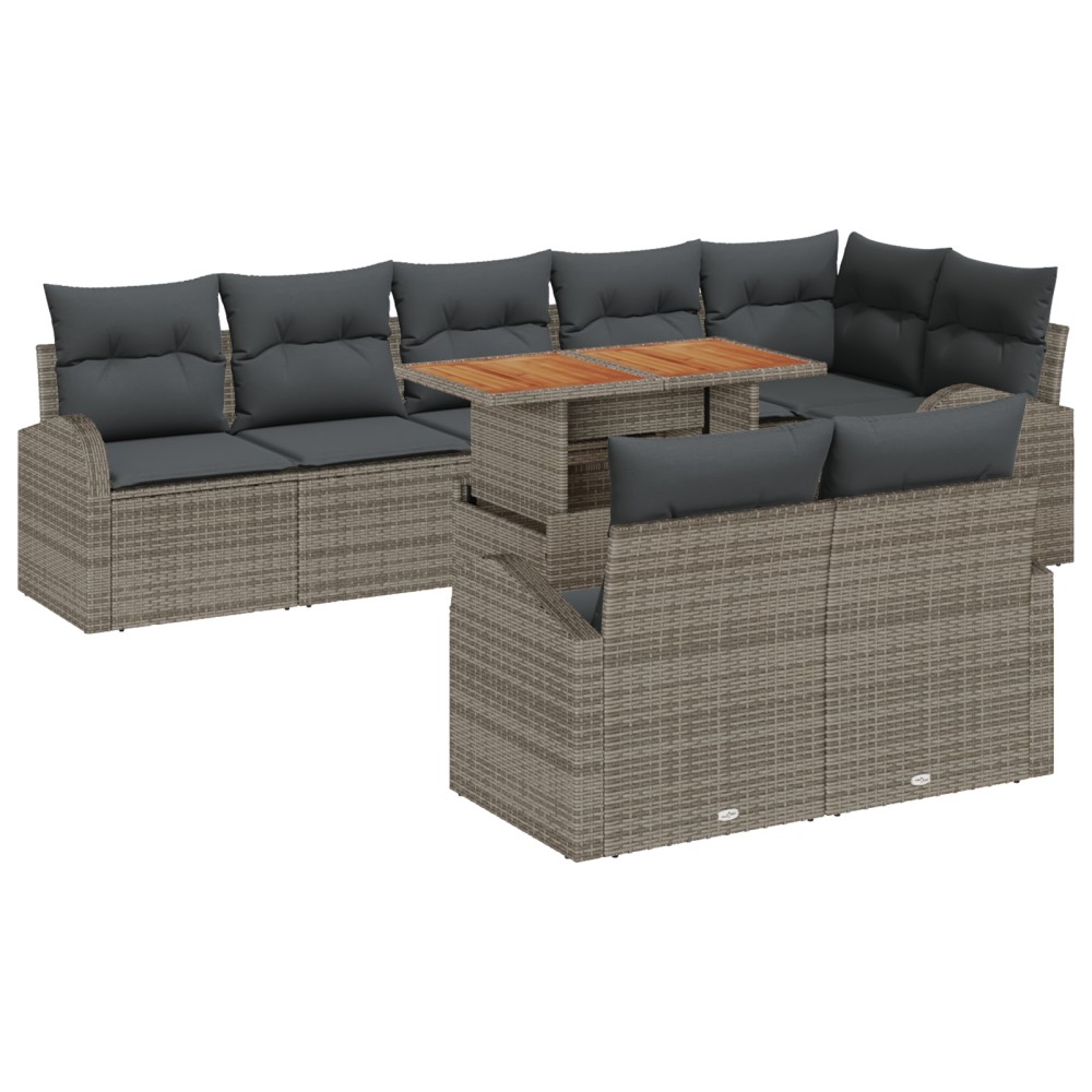 vidaXL Set de canapele pentru grădină 9 pcs Gri 100 x 55 x 73 cm