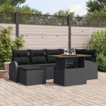 vidaXL Set de canapele pentru grădină cu pernă 7 pcs Negru vidaXL Set de canapele pentru grădină cu pernă 7 pcs Negru