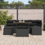 vidaXL Set de canapele pentru grădină cu pernă 7 pcs Negru vidaXL Set de canapele pentru grădină cu pernă 7 pcs Negru