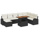vidaXL Set de canapele pentru grădină cu pernă 9 pcs negru și crem vidaXL Set de canapele pentru grădină cu pernă 9 pcs negru și crem