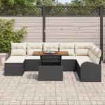 vidaXL Set de canapele pentru grădină cu pernă 9 pcs negru și crem vidaXL Set de canapele pentru grădină cu pernă 9 pcs negru și crem