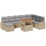 vidaXL Set de canapele pentru grădină 9 pcs bej și gri deschis